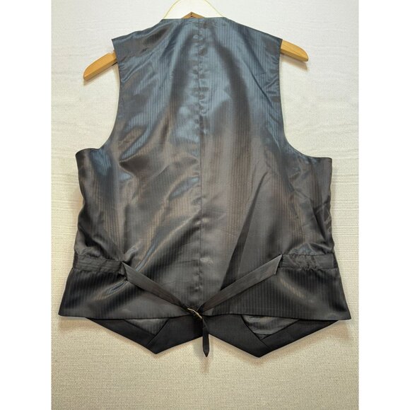 Superior 150's 5-Button Suit Formal Vest Mens 42R 36W Black Tailored Fit Party - Picture 6 of 8
